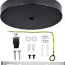 Arturesthome 7" Modern Rewind Ceiling Canopy Kit,Black Single Hole Ceiling Plate for Pendant Lights or Chandelier Fixture (7.08 Inch)