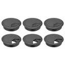 PATIKIL 3 Inch Desk Grommet, 6Pcs Cable Grommet Wire Management Cable Hole Cover Cord Organizer for Office Home Table Countertop, Black