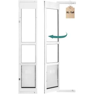 96" Extra Large Dog Door for Sliding Glass Door - XL Doggy Door for Sliding Door Dog Door Insert - Left Open from Inside