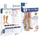 Truform 20-30 mmHg Compression Stockings for Men and Women, Knee High Length, Open Toe, Beige, Large