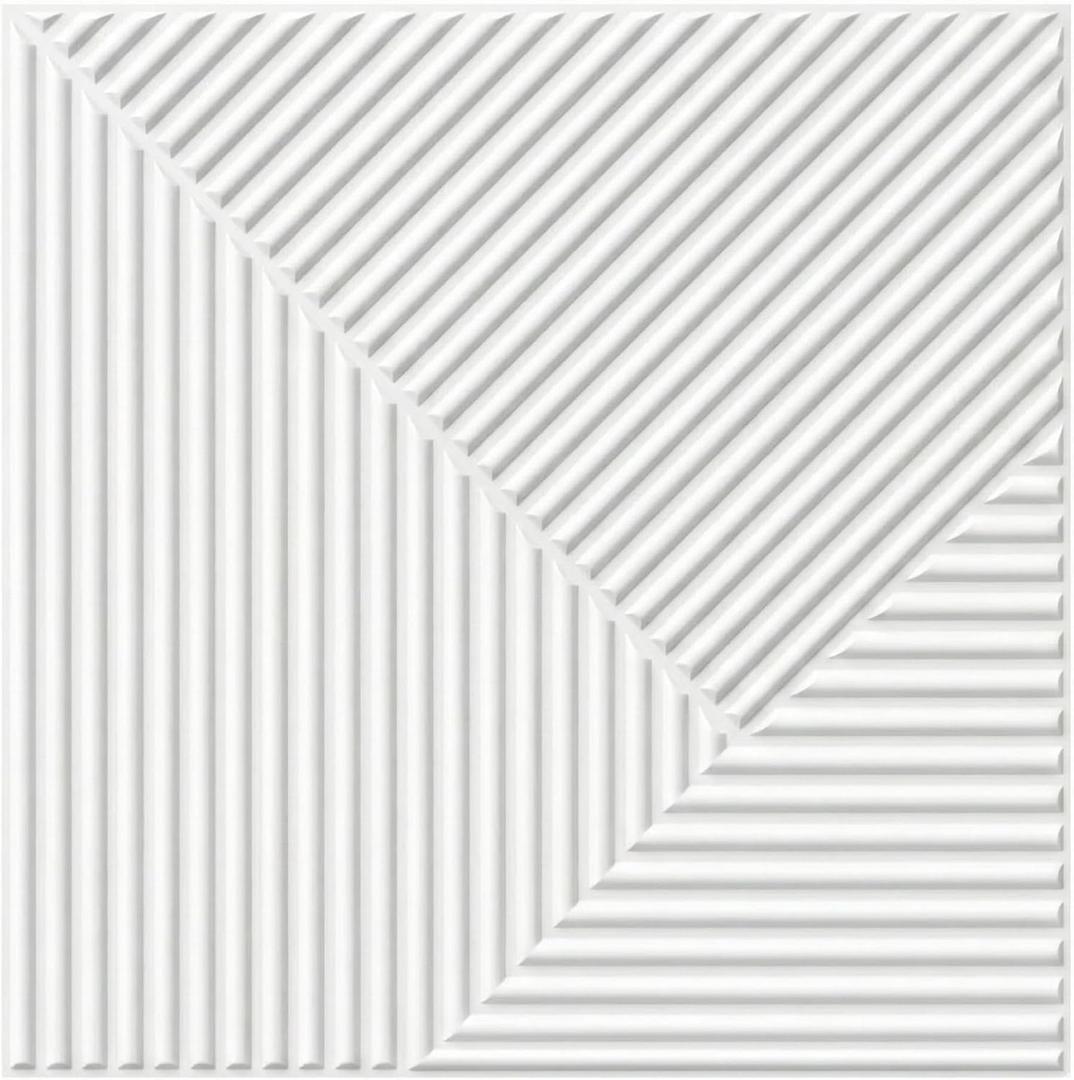 3D Wall Panels for Interior Wall Decor, PVC, White