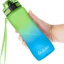 OLDLEY 25 oz Water Bottle, Motivational Water Bottle with Time Marker, Sports Water Bottle With Strap, Leakproof & BPA Free Large Water Bottles for School, Gym, Travel, Outdoor, Tritan,Green&Blue