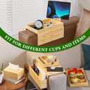 Large Bamboo Couch Arm Tray, 4 in 1 Magnetic Sofa Armrest Tray for Arm-7.87" Wide Living Room to Watch TV, Anti-Slip Couch Cup Holder & TV Trays for for Eating, Dinner or Laptop Tissue Phone (Natural)