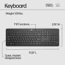 HP 230 Wireless Keyboard - Wireless Connection - Low-Profile, Quiet Design - Windows & Mac OS - Laptop, PC Compatible - Shortcut Keys & Number Pad - Long Battery Life (3L1E7AA#ABA),Black