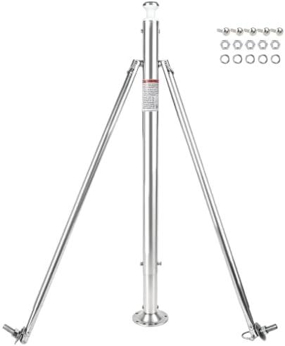 Janprous 923-009-ADJ Water Ski Pylon for Outboard Boat, 34" - 58" Adjustable Height Ski Pylon Stainless Steel