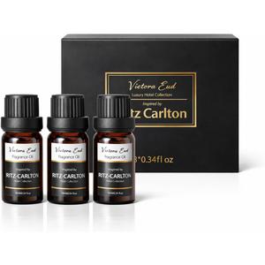 Luxury Hotel Collection Diffuser Oil(3x0.34 fl oz) Inspired by Ritz-Carlton |Essential Oil for Diffuser,Humidifier,Aromatherapy,Candle and Soap Making,Gift for Women