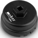 Moker Aluminum 64mm 14 Flute Oil Filter Wrench for Toyota Corolla/Prius, Fits 1.8L Engines (Black)