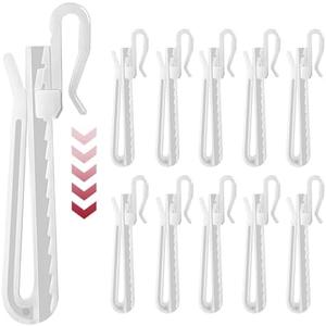80pcs Plastic Curtain Hooks, Curtain Pinch Pleat Hooks, Heavy Duty Drapery Hooks for Pleated Drapes, Adjustable Drapery Pins Pleated Hooks for Curtains (90mm/ 3.54")