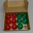 12-Pack Red Green String Light Bulbs, Patio String Light Replacement bulbs for Outdoor Indoor, 1W E26 Base S14 LED Colored Light Bulbs for Christmas Halloween,Holiday,Home Decor (6 Red + 6 Green)