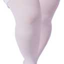 Neoviancia Plus Size Thigh High Stockings Women Sheer Lace Top Stay Up Pantyhose 55D Lingerie Thigh Highs (White, S)