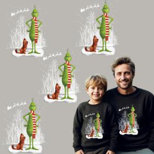 gch4 Iron on Patches Decals Heat Transfers Vinyl Cartoon Grinchs Green Monster HTV Iron on Transfer Paper for T-Shirt Clothing Hat Pillow Backpack DIY Craft Supplies