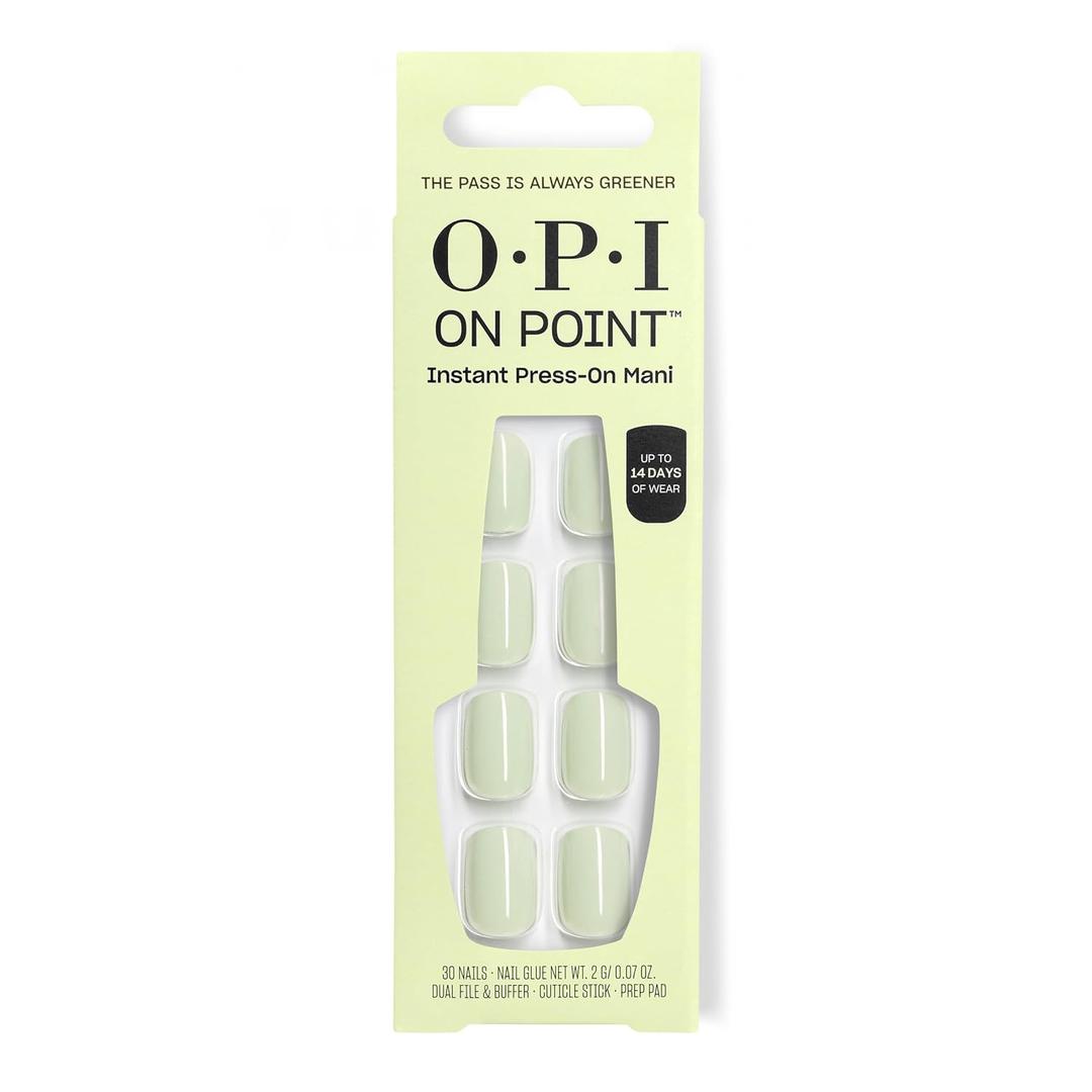 OPI On Point Press On Nails | Short Round, Squoval, Almond & Nail Art Press On Nails | 30 Count with Glue | Long Lasting, Reusable, Non-damaging
