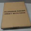 Half Sheet Pans with Rack Set, 18 Inch Commercial Quality Baking Sheet Pan Set, Natural Aluminum Cookie Sheet, Warp Resistant Nonstick Thick Cookie Tray Pans for Baking, Roasting