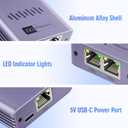 Ethernet Splitter 1 to 2 1000Mbps, Internet Splitter High Speed RJ45 Port LAN Splitter for Cat 5/5e/6/7/8 Cable, Ethernet Router Switch for PC/Laptop/TV (2 Devices Networked Simultaneously)