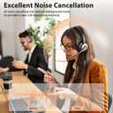 Wiressless Headset with Mic for Work, Bluetooth Headset with Noise Cancelling Microphone, On Ear Wireless Headphones with USB Dongle & Charging Base & Mute Function for Work from Home Computer Office