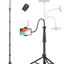 Phone Tripod, 86" Tall Tripod for iPhone with Flexible Gooseneck & Remote, Portable Aluminum Cellphone Stand for Selfies, Video Recording,Travel, Compatible with iPhone Android