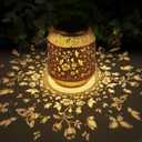 2 Pack Butterfly Swarm Solar Lanterns Outdoor Waterproof Birthdays Gifts for Women Mom Grandma Metal Hanging Hollow Out Garden Decorative Solar LED Light for Yard, Patio, Lawn, Porch, Backyard