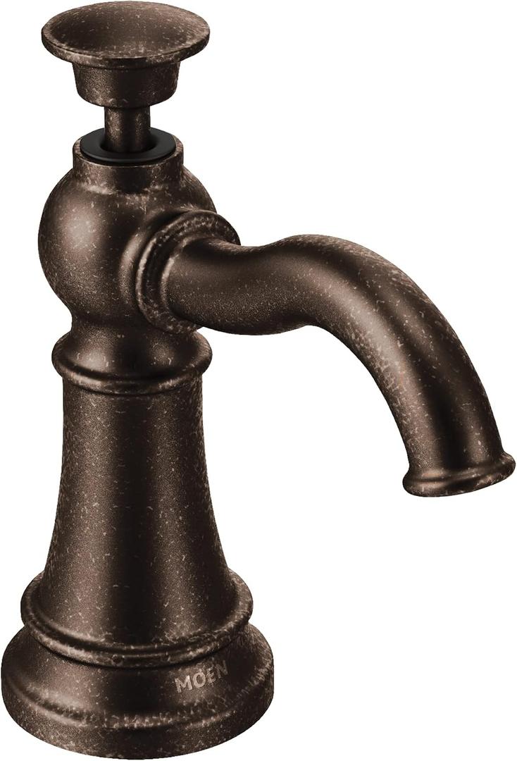 Moen S3945ORB Traditional Deck Mounted Kitchen Soap Dispenser with Above the Sink Refillable Bottle, Oil Rubbed Bronze