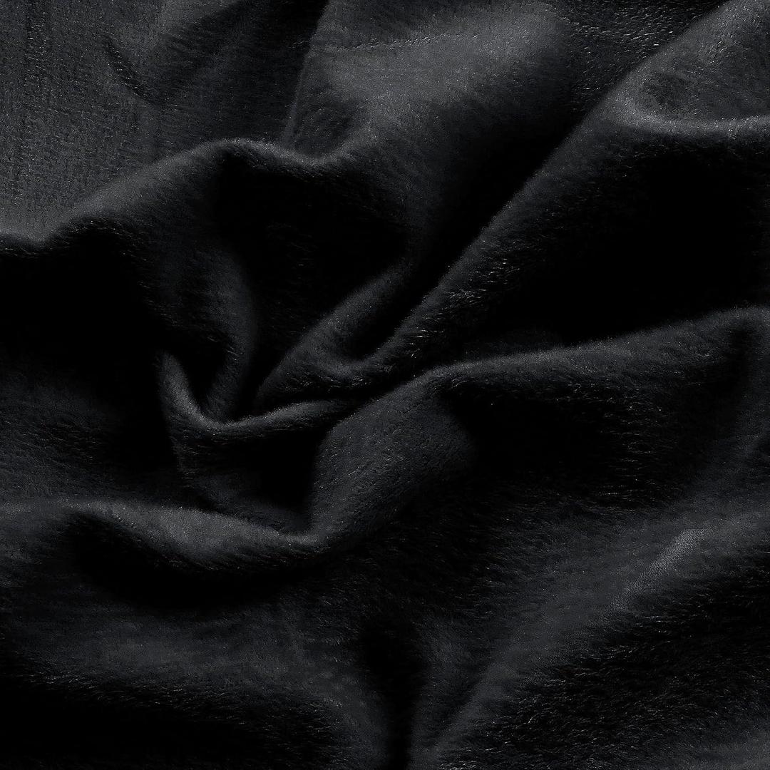 Entisn Minky Fabric by The Yard, 1 Yard x 60 Inch Wide Pre-Cut Minky Fleece Fabric Black Cuddle Minky Fabric, Soft Plush Fabric Solid Minky for Blanket, Pillow Cover, Scarf, Sewing