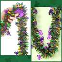 Mardi Gras Decorations 50 Feet Gold Green Purple Garland Mardi Gras Christmas Tree Tinsel Metallic Twisted Hanging Garland for Mardi Gras Oktoberfest Birthday Party Decoration