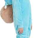 Kids Flannel Animal Onesie Costume Halloween Dress up Christmas for Girls and Boys (Blue)