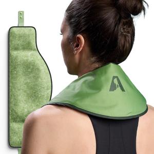 Flexible Neck Ice Pack Wrap, Soft Gel Ice Pack for Neck Pain Relief, Hands-Free Cervical Recovery (8" x 23") - Green