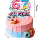 6 7 Birthday Decorations, 6 7 Birthday Theme Decoration 5 Set Includes Banner, Large Cake Topper, 6 x Hanging Swirls, 24 x Cupcake Toppers, 18 x Ballons
