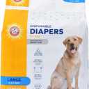 Arm & Hammer for Pets Disposable Female Dog Diapers with Odor Control and Wetness Indicator, Leak Resistant Dog Diapers for Incontinence and Heat Cycles, Size Large 1823 in Waist, 12 Count