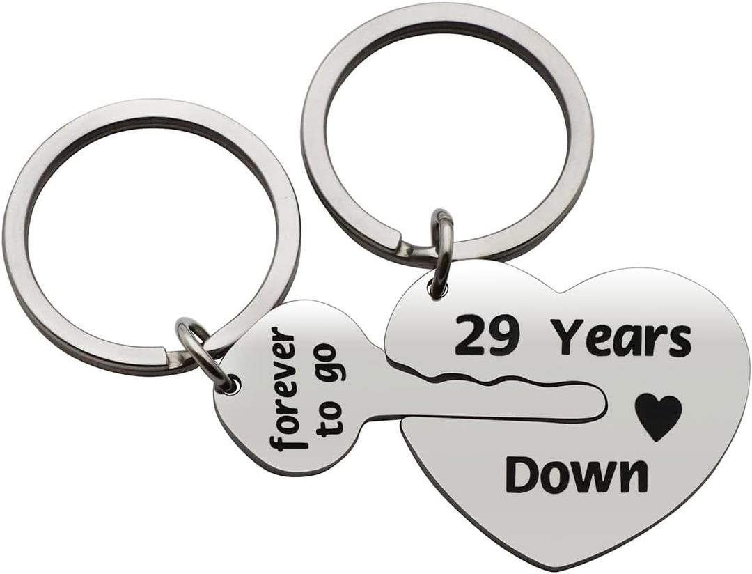 3 x Eilygen Couple Gift 2PCS Matching Couple Keychains 11th 21th Wedding Anniversary Key Chain Gift for Him and Her