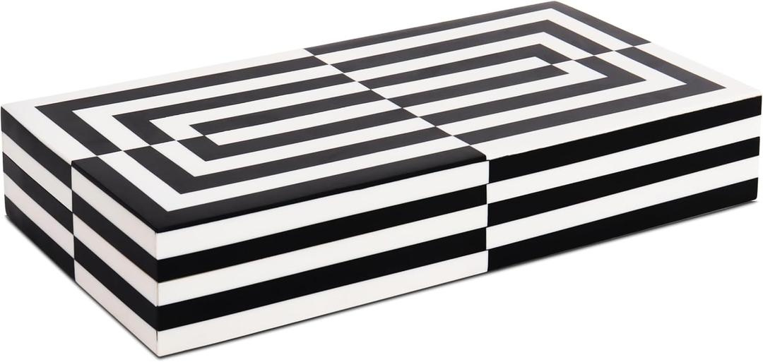 Handicrafts Home Large Decorative Storage Box 12x6 Coffee Table Organizer Box, Modern Home Dcor Accent, Keepsake Memory Box, Jewelry Storage Box, Boho Decorative Box with Lid for Shelf, Mantle Decor