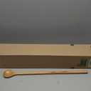 Mr.Woodware Wooden Kitchen Utensils- 24 Inch Long Handle Beech Wood Wok Spatula and Cooking Spoon - 2 in 1 Wooden Cooking Utensils Set for Mixing in Big Stock Pots Cauldron (Spoon)