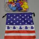 24 Pcs Patriotic Rubber Ducks, 4th of July Duck for Jeeps, 2.5 Inch Small Rubber Ducks Bulk for Independence Day, Memorial Day Party Favors Gifts Baby Shower Bath Summer Beach and Pool Toy for Kids