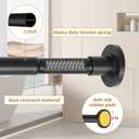 Thestoa Shower Curtain Rod Adjustable 30-80" with Holder, Anti-Rust Shower Rod & Spring Tension Shower Rod No Drill, Black Shower Curtain Rod for Bathroom Tension Rod
