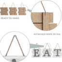 Barnyard Designs Eat Sign - Rustic Wall Decor for Kitchen and Home, Primitive Country Farmhouse Decorations, Distressed Hanging Sign, 24" x 8" (White/Grey)