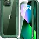 Diaclara Designed for iPhone 13 Case, Full Body Rugged Case with Built-in Touch Sensitive Anti-Scratch Screen Protector, Soft TPU Bumper Case for iPhone 13 6.1" (Green)