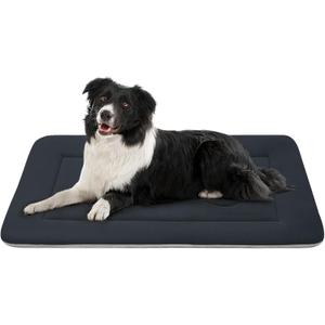 JoicyCo Dog Bed Soft Dog Crate Pad Mat for Medium/Large Dogs 36 in Non-Slip Bottom Washable Dog Sleeping Mattress Pet Beds Cat Bed Kennel Pad, Dark Gray