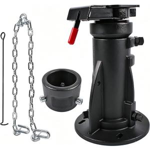 C5G1216 12"-16" Adjustable Height Cushioned 5th Wheel to Gooseneck Adapter w/Safety Chain for Camper/RV/Trailer's Kingpin Box, Fifth Wheel to Gooseneck Coupler Towing Adapter, GTW 20000