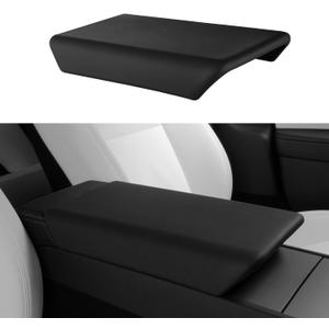 BASENOR Upgraded Center Console Cover for 2024 2025 Tesla Model 3 Highland 2025 2026 Tesla Model Y Refresh (Juniper) Non-Slip TPU Armrest Cover [No Logo] Arm Rest Protector Accessories Black