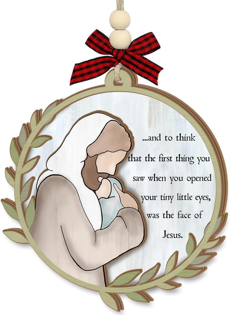 2 x Miscarriage Christmas Ornament 2025  Angel Baby Remembrance Gift for Mothers, Parents, Sympathy Memorial Ornament for Loss of Child or Infant  Be with Jesus Wooden Condolence Ornament Hanging Decor