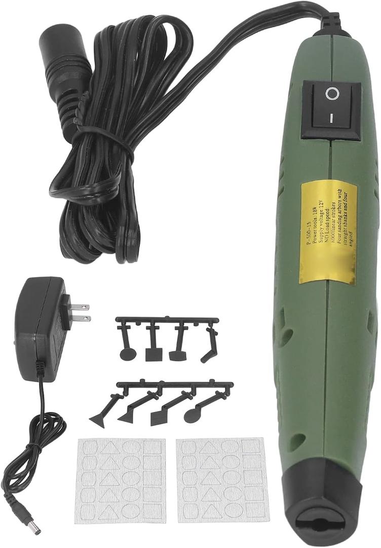Mini Pen Sander, P50015 Mini Power Sander, DIY Sanding Pen Polishing Machine for Grinding Polishing Surfaces Grooves, US Plug 100240V