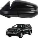 Side Mirror for TOYOTA HIGHLANDER 2014-2019 Car Door Mirror Fits for TOYOTA HIGHLANDER 2014-2019 Left Driver Side | Power | Heated | TURN INDICATOR |TO1320317 |Black (LH)-6 Wires
