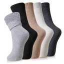 Velice Winter Warm Thermal Socks for Women Extra Thick Insulated Heated Crew Boot Socks for Cold Weather 4 Pairs(Solid Color)