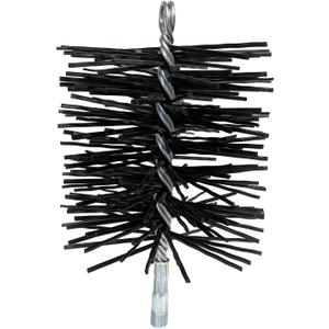 Midwest Hearth Poly Chimney Cleaning Brush, Round Polypropylene Bristles, Galvanized Steel Stem, 1/4" NPSM Fitting for Fiberglass Rod Kits, Made in USA 8-Inch Round