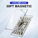 Magnetic Card Holder 35pt One Touch for Trading Cards Holder Card Protectors Hard Plastic Magnetic Card Case for Sports Card Baseball Card and Game Card Holder Display Case (100 Pack)