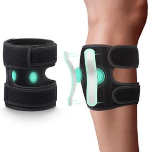 Sciatica Pain Relief Devices Brace, Sciatic Nerve Knee Brace with Dual Adjustable Pressure Pads Targeted Compression, Sciatic Ease Calf Brace for Lower Back Pain Relief, Fits for Men and Women (One Size, Black)