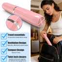 Long Ventilated Electric Toothbrush Travel Case, Portable Holder, Fits Most Standard Straight Electric Toothbrushes (Pink)