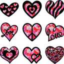Chinco 18 Sets Valentine's Day Crafts Heart Paper Suncatcher Kits Heart Shape Suncatcher Craft and Window Stained Glass Effect Art Contact Paper for DIY Valentine's Day Party Supplies