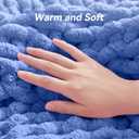 Negwoo Chunky Knit Throw Blanket, 50''*60'' Knitted Throw Chenille Yarn for Bed Couch, Handmade Light Blue Crochet Big Thick Blanket, Machine Washable Cute Comfy Blanket for Home Decor