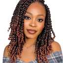 BOHOBABE Pre-twisted Passion Twist Crochet Hair 14 Inch Short Pre-looped Crochet Passion Twist Braiding Hair 8 Packs (T30)