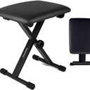 TENTOTEN Piano Bench Piano Stool, Keyboard Bench Easy to Assemble, Comfortable Piano Seat Adjustable Piano Bench Portable Keyboard Stool, Black
